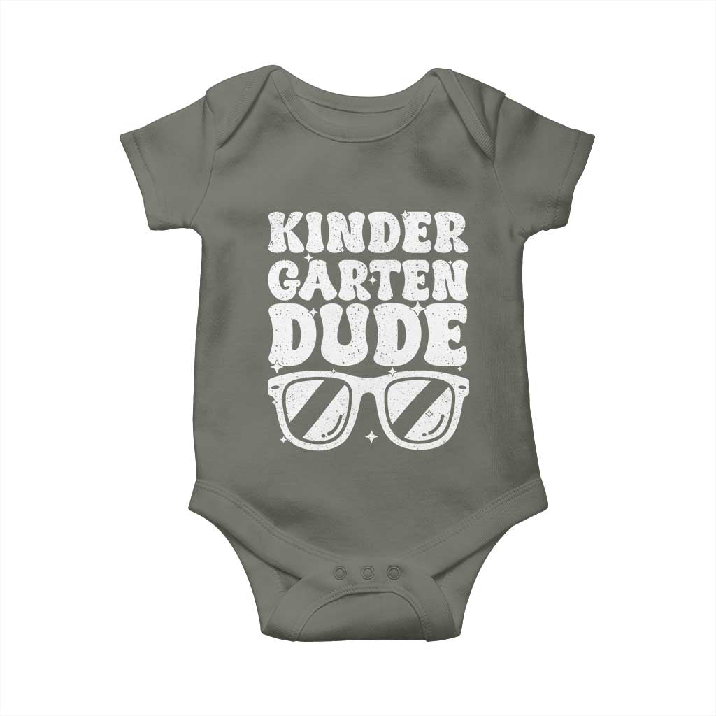 Kindergarten Dude Baby Onesie Funny Back to School First Day Of Kinder Graduation - Wonder Print Shop
