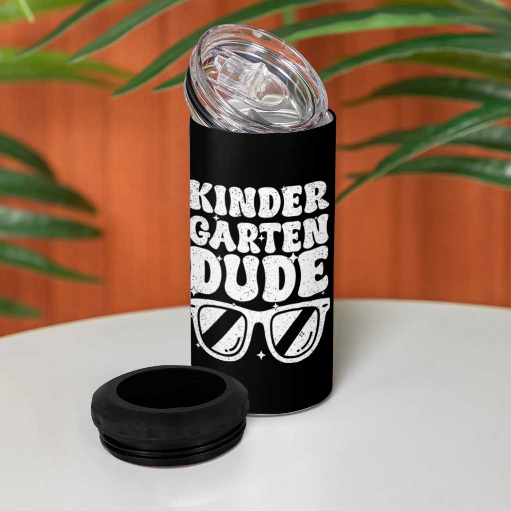 Kindergarten Dude 4 in 1 Can Cooler Tumbler Funny Back to School First Day Of Kinder Graduation - Wonder Print Shop