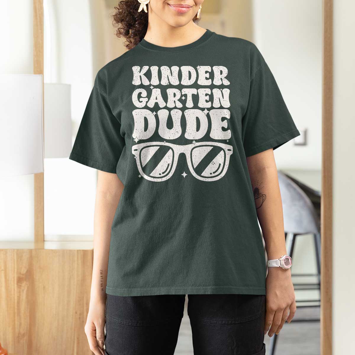 Kindergarten Dude T Shirt For Women Funny Back to School First Day Of Kinder Graduation - Wonder Print Shop