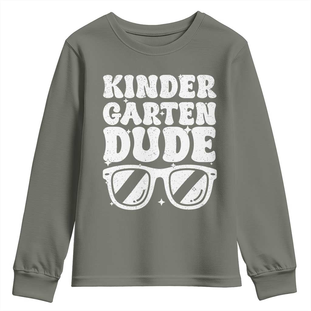 Kindergarten Dude Youth Sweatshirt Funny Back to School First Day Of Kinder Graduation - Wonder Print Shop