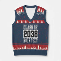 Personalized Class of 2038 V-Neck Knit Sweater Vest Custom Name Grow With Me To Graduation - Wonder Print Shop