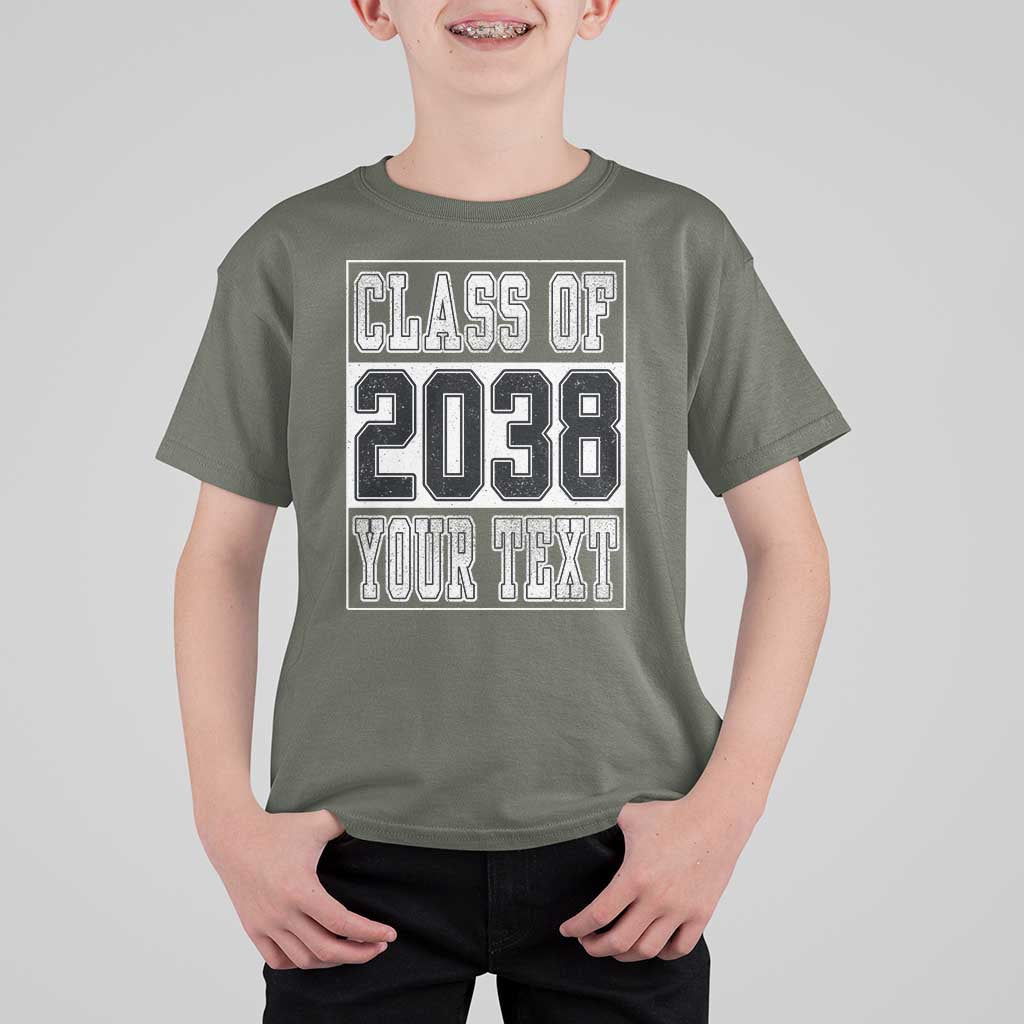 Personalized Class of 2038 T Shirt For Kid Custom Name Grow With Me To Graduation - Wonder Print Shop