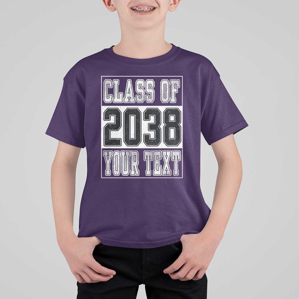 Personalized Class of 2038 T Shirt For Kid Custom Name Grow With Me To Graduation - Wonder Print Shop