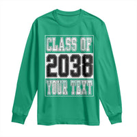 Personalized Class of 2038 Long Sleeve Shirt Custom Name Grow With Me To Graduation - Wonder Print Shop