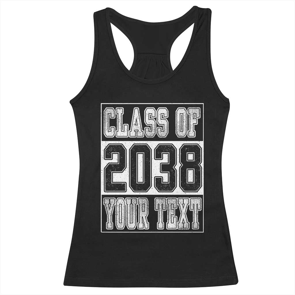 Personalized Class of 2038 Racerback Tank Top Custom Name Grow With Me To Graduation - Wonder Print Shop