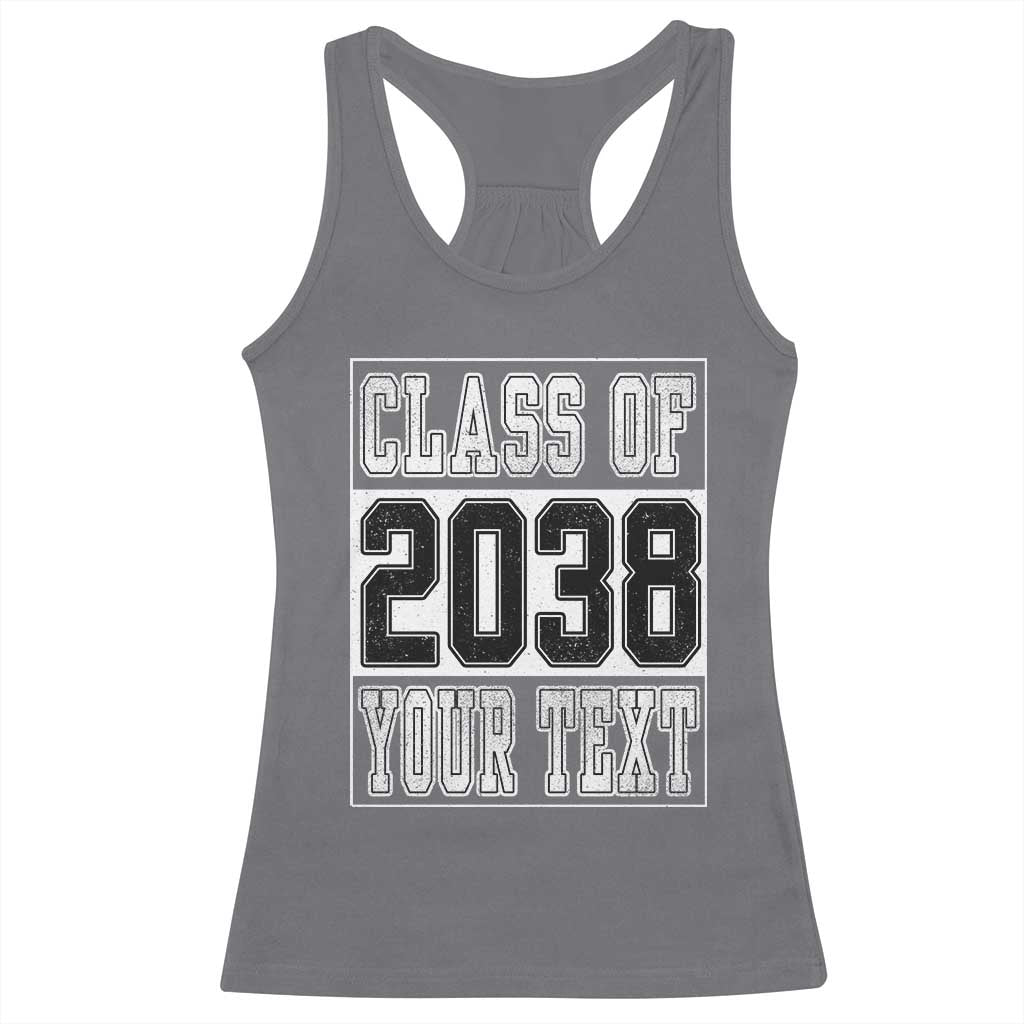 Personalized Class of 2038 Racerback Tank Top Custom Name Grow With Me To Graduation - Wonder Print Shop