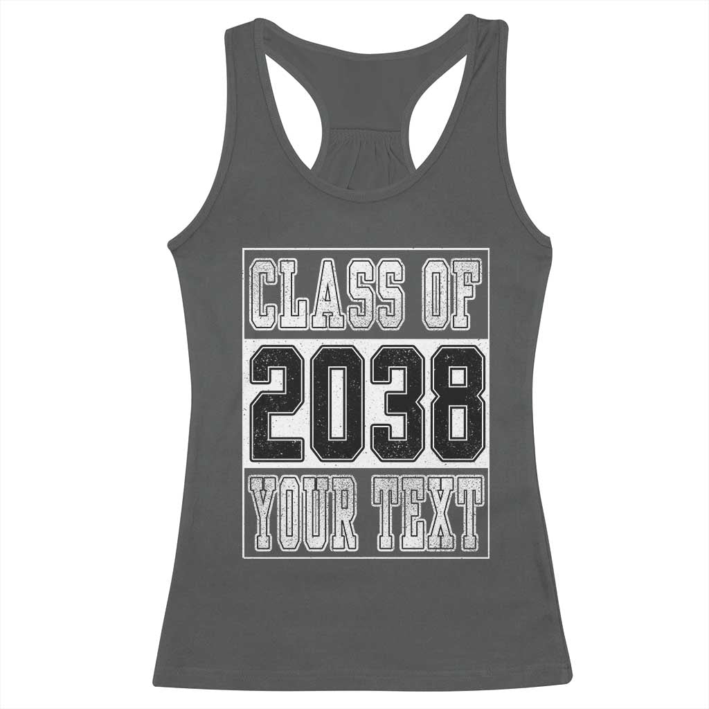 Personalized Class of 2038 Racerback Tank Top Custom Name Grow With Me To Graduation - Wonder Print Shop