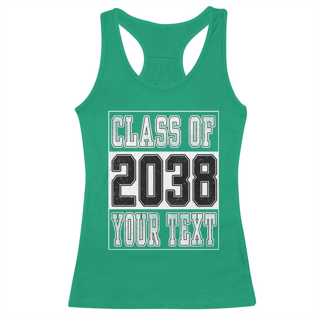 Personalized Class of 2038 Racerback Tank Top Custom Name Grow With Me To Graduation - Wonder Print Shop