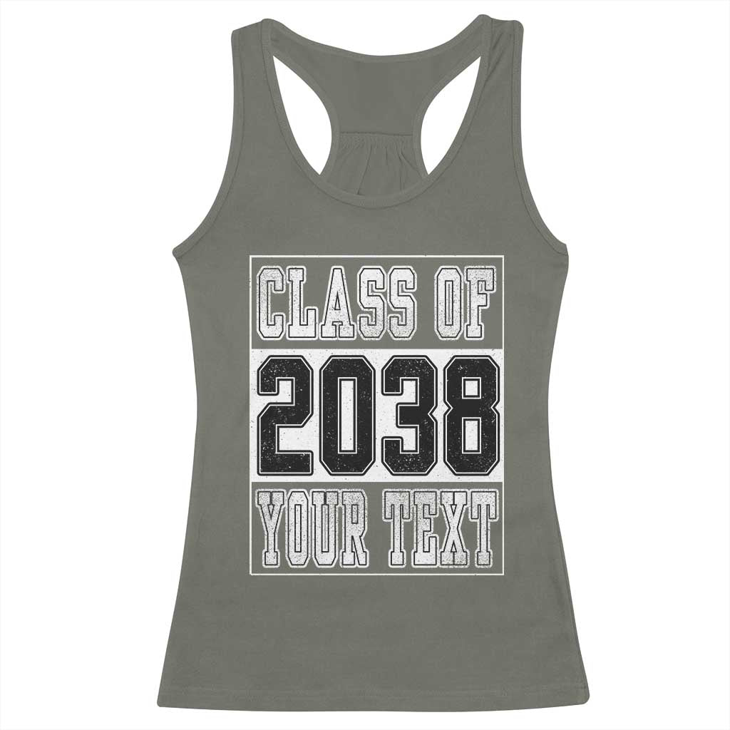 Personalized Class of 2038 Racerback Tank Top Custom Name Grow With Me To Graduation - Wonder Print Shop