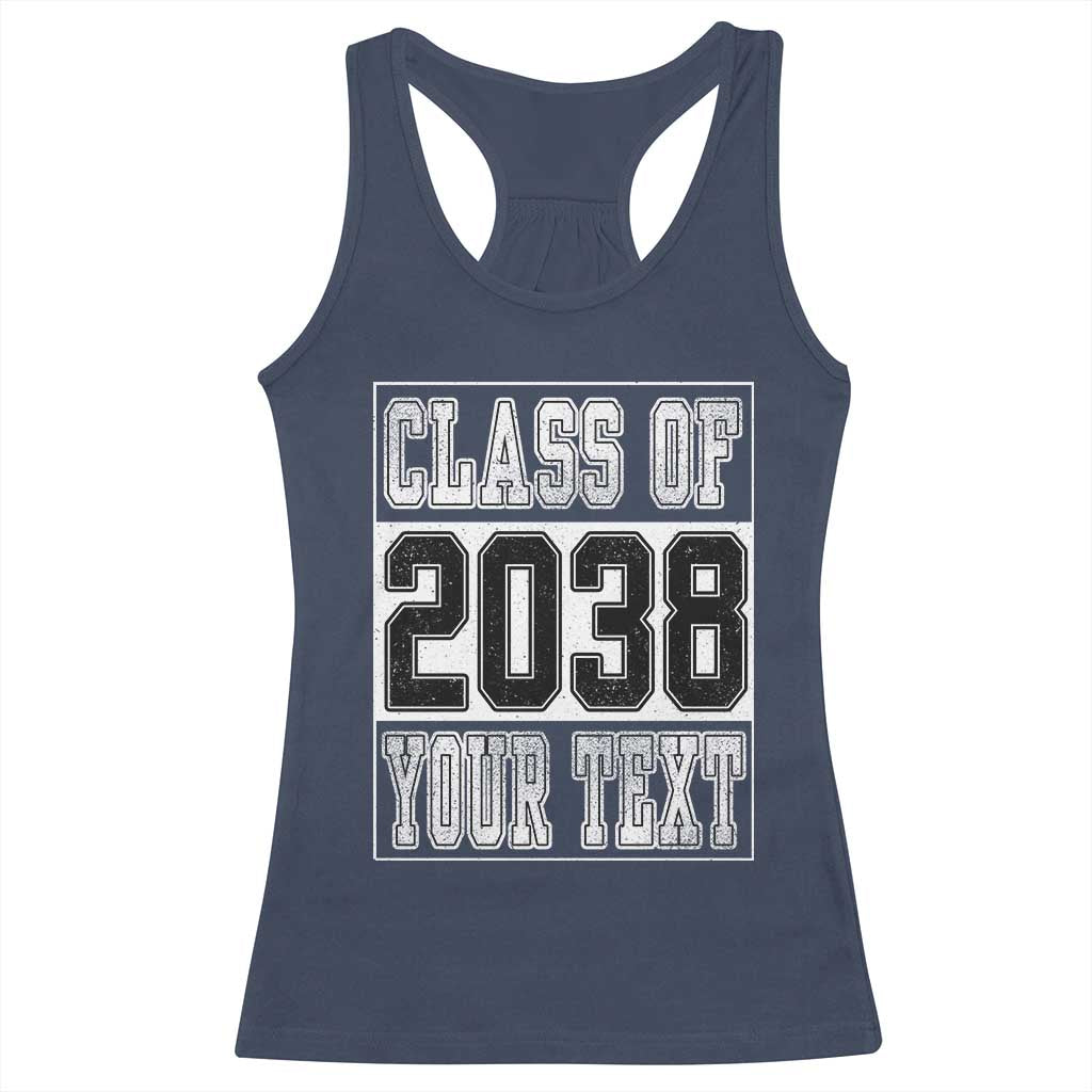 Personalized Class of 2038 Racerback Tank Top Custom Name Grow With Me To Graduation - Wonder Print Shop