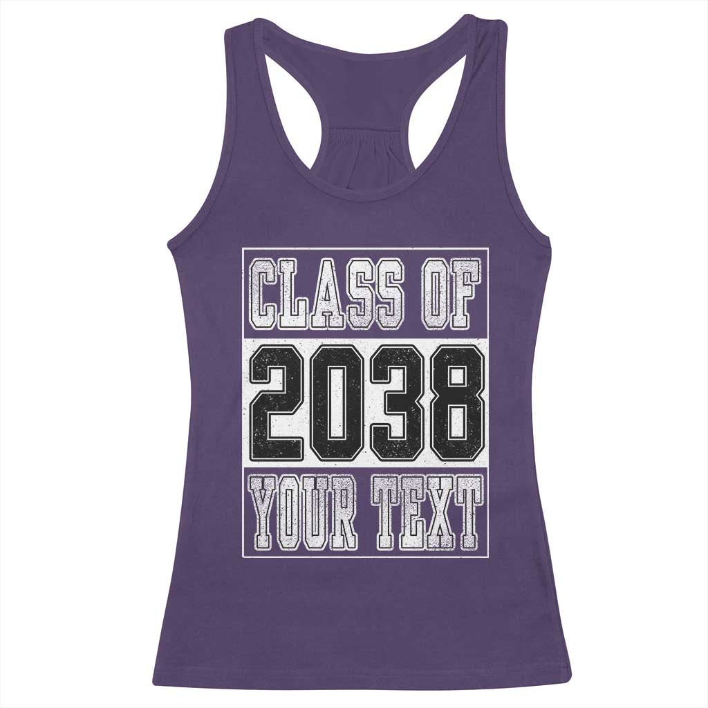 Personalized Class of 2038 Racerback Tank Top Custom Name Grow With Me To Graduation - Wonder Print Shop