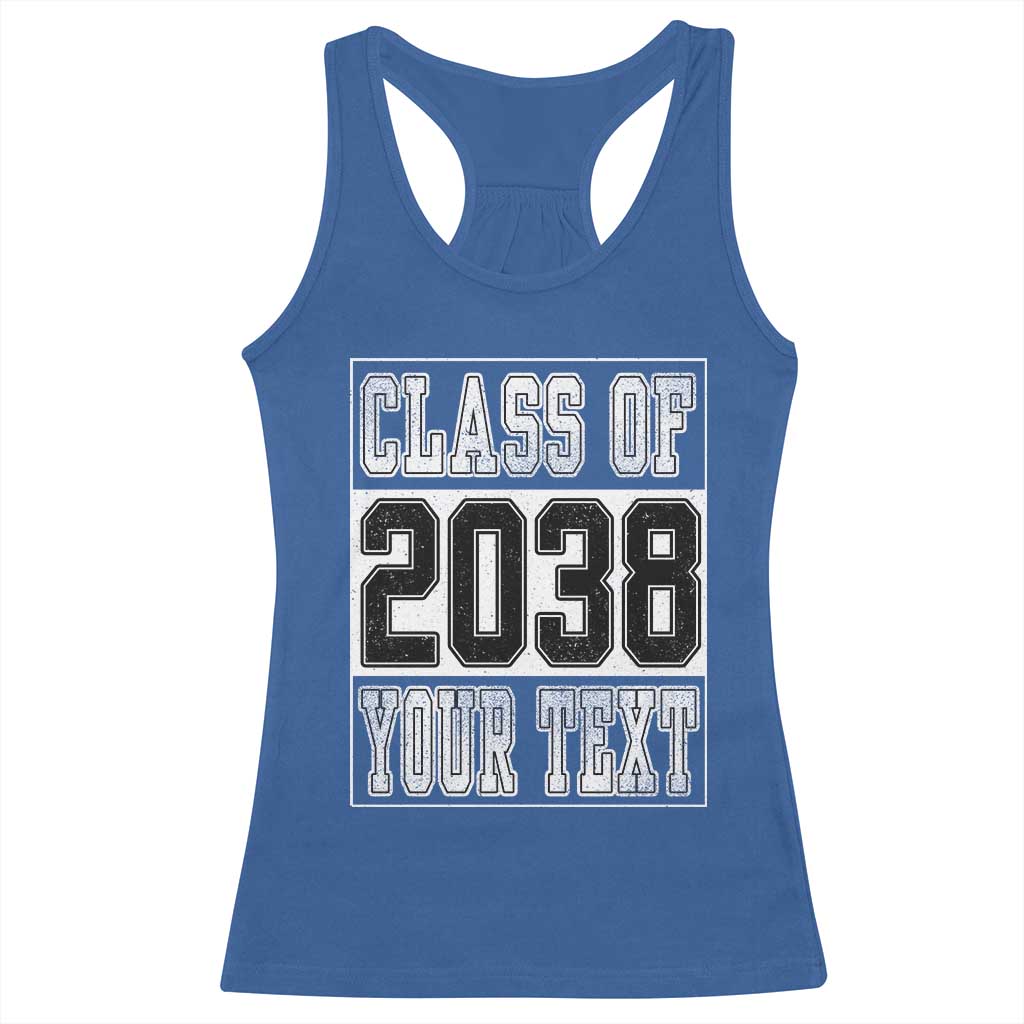 Personalized Class of 2038 Racerback Tank Top Custom Name Grow With Me To Graduation - Wonder Print Shop
