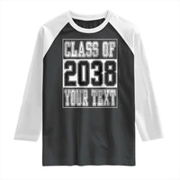 Personalized Class of 2038 Raglan Shirt Custom Name Grow With Me To Graduation - Wonder Print Shop