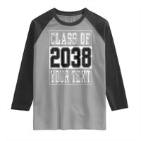 Personalized Class of 2038 Raglan Shirt Custom Name Grow With Me To Graduation - Wonder Print Shop