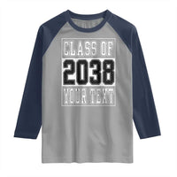 Personalized Class of 2038 Raglan Shirt Custom Name Grow With Me To Graduation - Wonder Print Shop