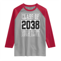 Personalized Class of 2038 Raglan Shirt Custom Name Grow With Me To Graduation - Wonder Print Shop