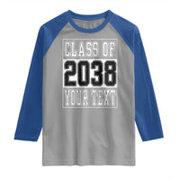 Personalized Class of 2038 Raglan Shirt Custom Name Grow With Me To Graduation - Wonder Print Shop