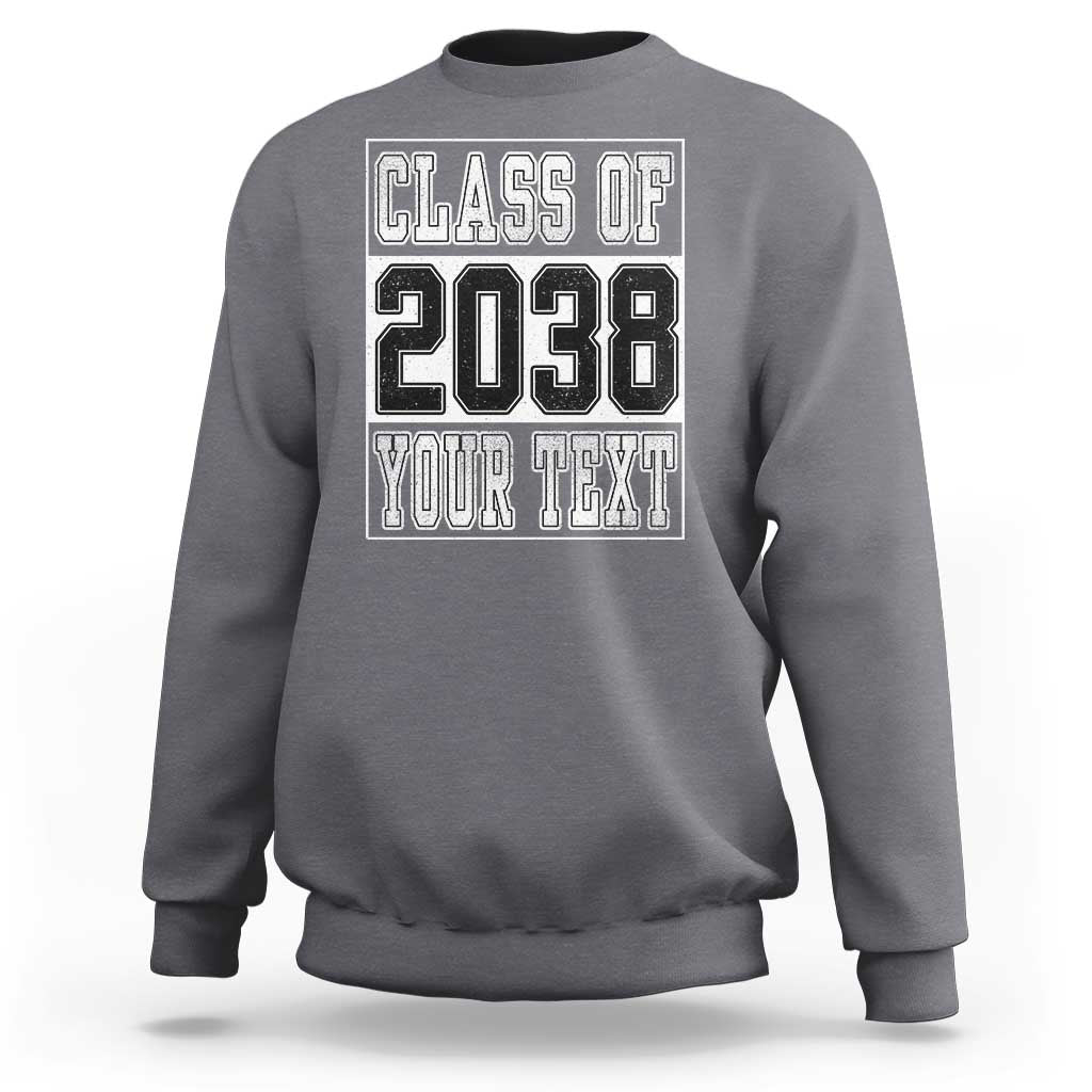 Personalized Class of 2038 Sweatshirt Custom Name Grow With Me To Graduation - Wonder Print Shop