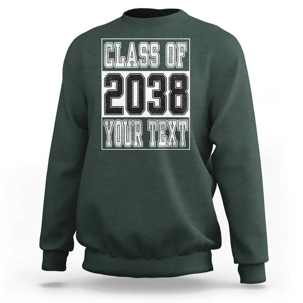 Personalized Class of 2038 Sweatshirt Custom Name Grow With Me To Graduation - Wonder Print Shop