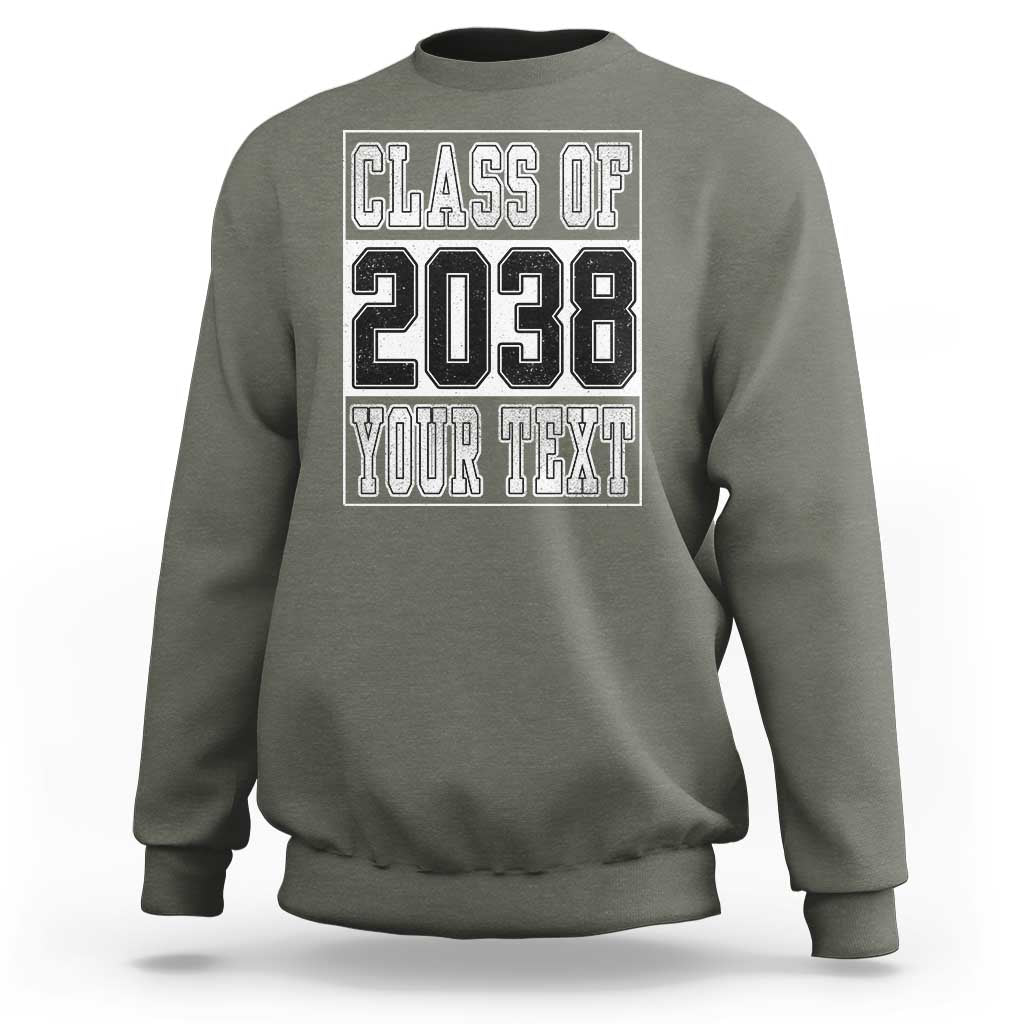 Personalized Class of 2038 Sweatshirt Custom Name Grow With Me To Graduation - Wonder Print Shop