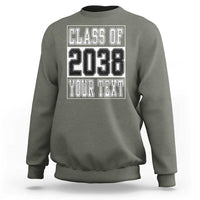Personalized Class of 2038 Sweatshirt Custom Name Grow With Me To Graduation - Wonder Print Shop