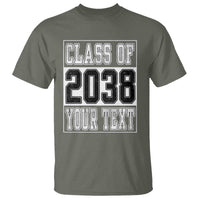 Personalized Class of 2038 T Shirt Custom Name Grow With Me To Graduation - Wonder Print Shop