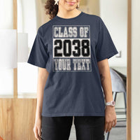 Personalized Class of 2038 T Shirt For Women Custom Name Grow With Me To Graduation - Wonder Print Shop