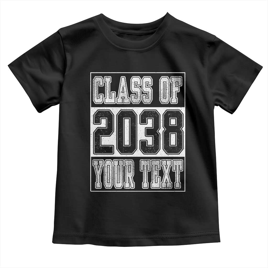 Personalized Class of 2038 Toddler T Shirt Custom Name Grow With Me To Graduation - Wonder Print Shop
