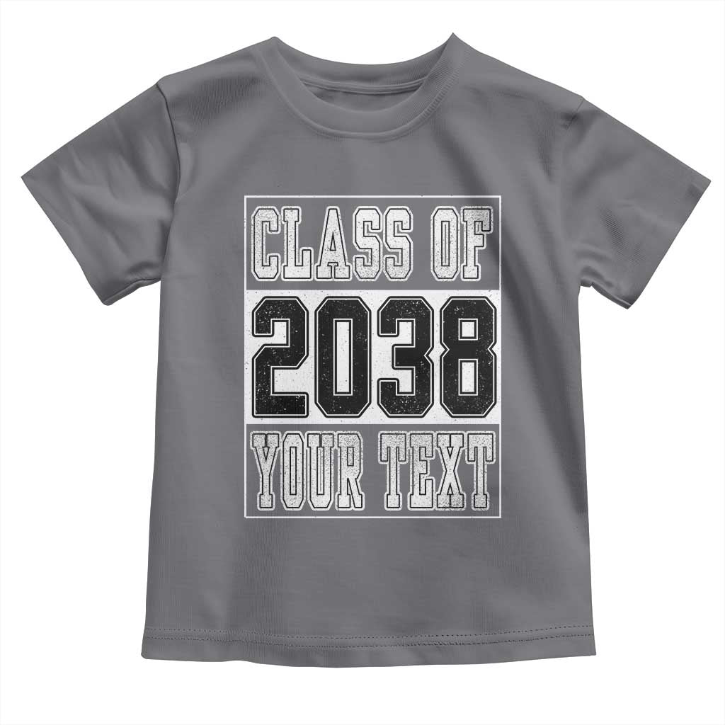 Personalized Class of 2038 Toddler T Shirt Custom Name Grow With Me To Graduation - Wonder Print Shop