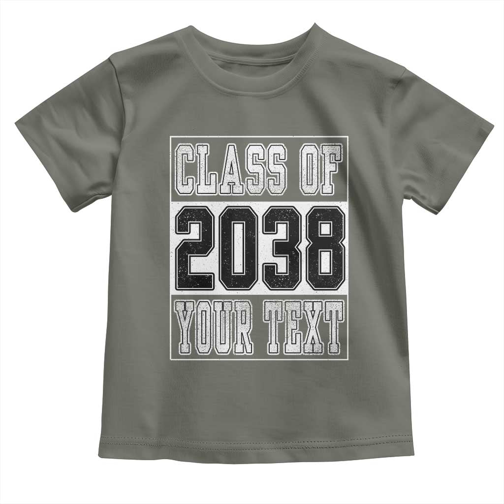 Personalized Class of 2038 Toddler T Shirt Custom Name Grow With Me To Graduation - Wonder Print Shop