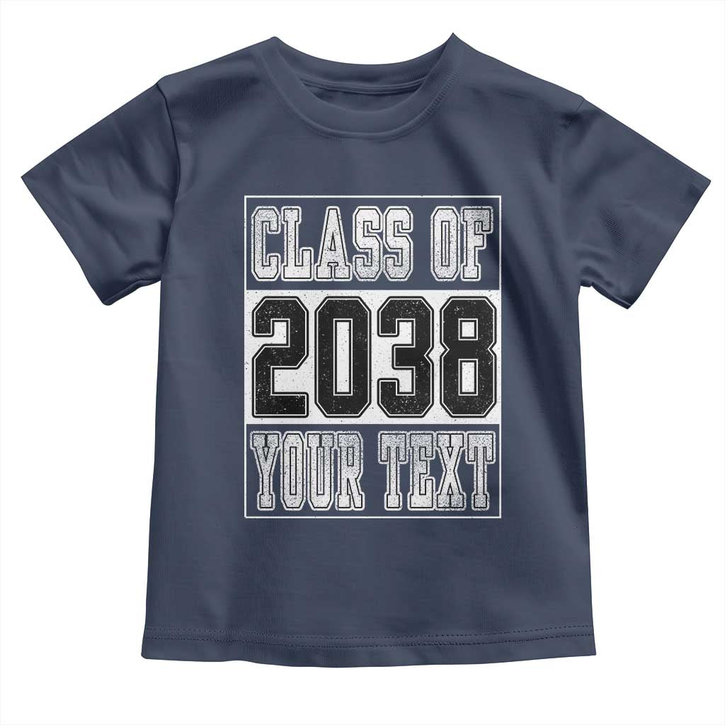 Personalized Class of 2038 Toddler T Shirt Custom Name Grow With Me To Graduation - Wonder Print Shop