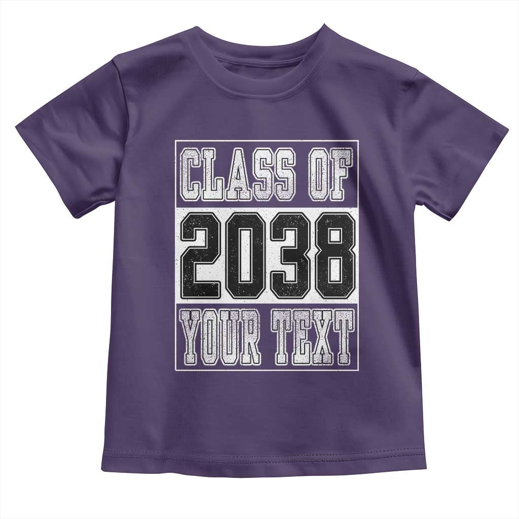 Personalized Class of 2038 Toddler T Shirt Custom Name Grow With Me To Graduation - Wonder Print Shop