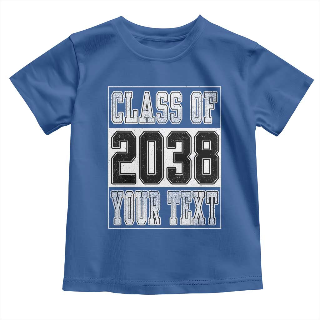 Personalized Class of 2038 Toddler T Shirt Custom Name Grow With Me To Graduation - Wonder Print Shop