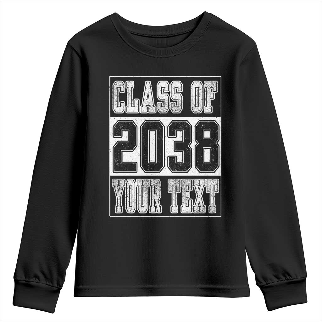 Personalized Class of 2038 Youth Sweatshirt Custom Name Grow With Me To Graduation - Wonder Print Shop