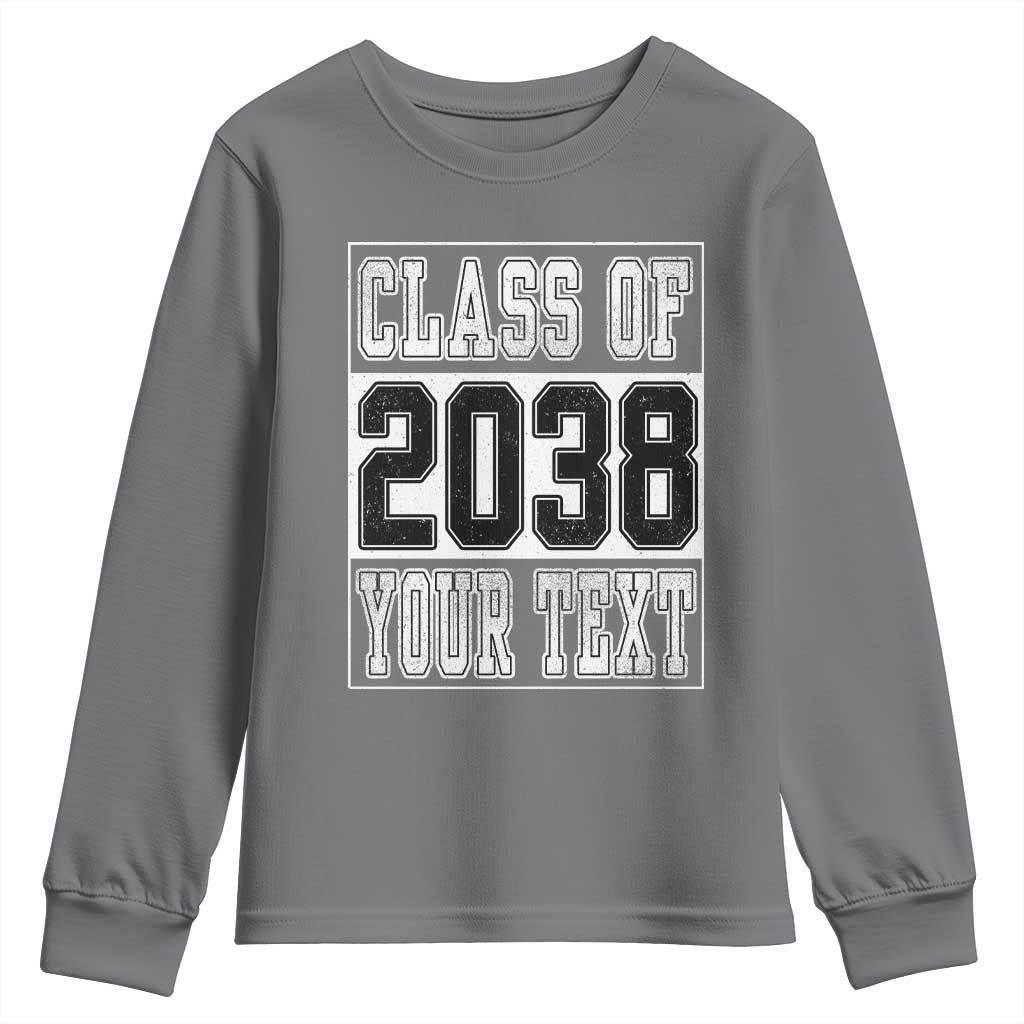 Personalized Class of 2038 Youth Sweatshirt Custom Name Grow With Me To Graduation - Wonder Print Shop