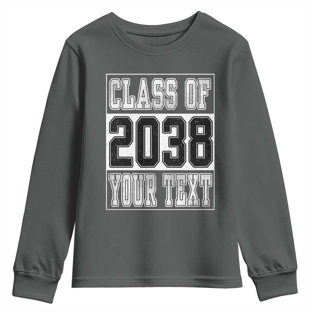 Personalized Class of 2038 Youth Sweatshirt Custom Name Grow With Me To Graduation - Wonder Print Shop