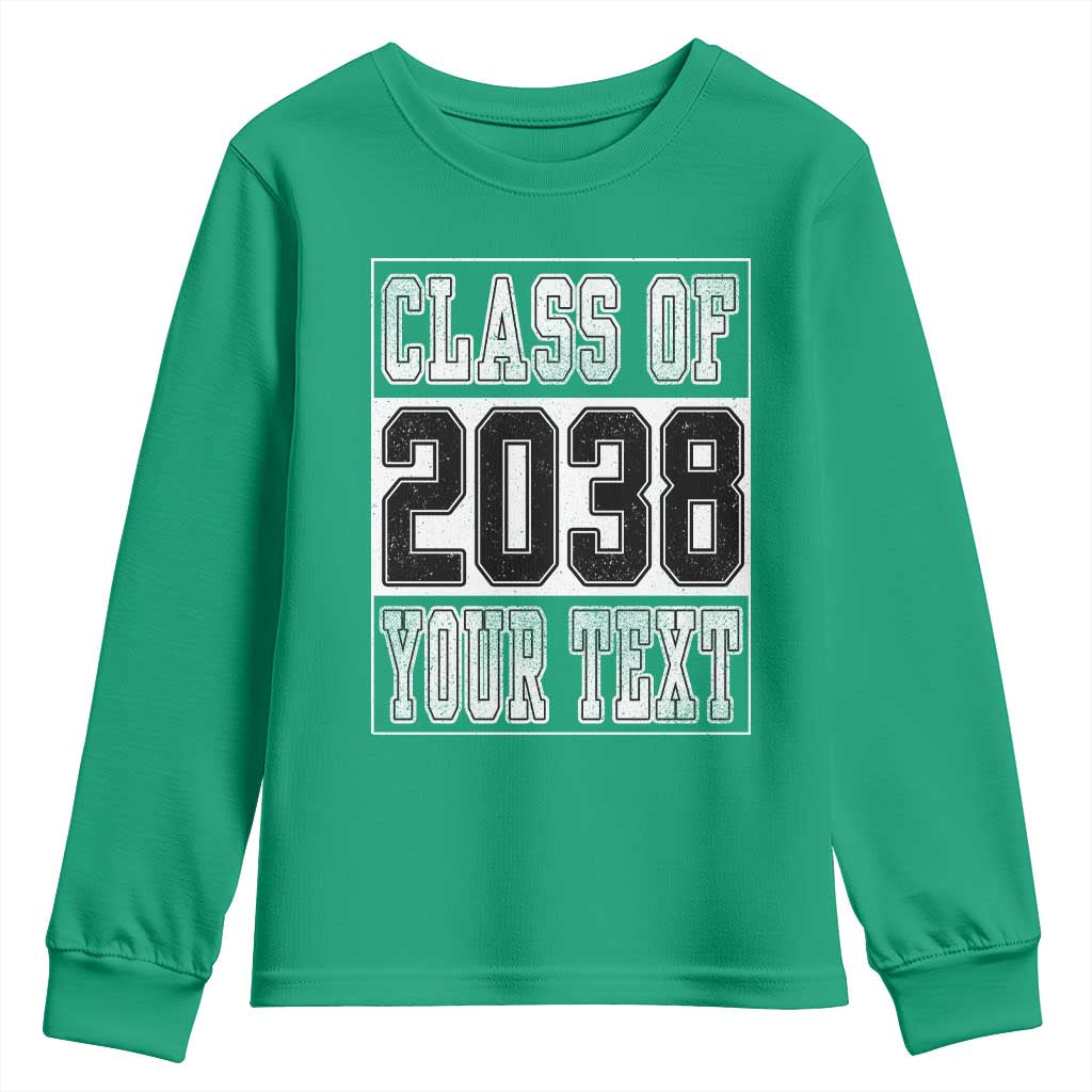 Personalized Class of 2038 Youth Sweatshirt Custom Name Grow With Me To Graduation - Wonder Print Shop