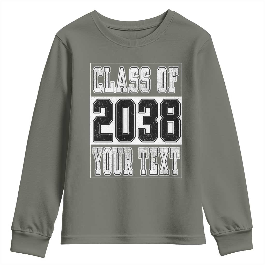 Personalized Class of 2038 Youth Sweatshirt Custom Name Grow With Me To Graduation - Wonder Print Shop