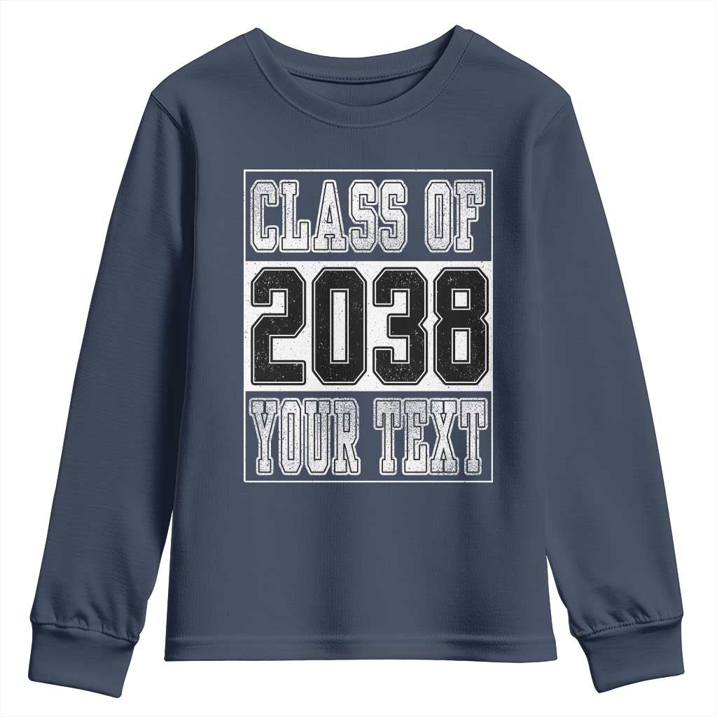 Personalized Class of 2038 Youth Sweatshirt Custom Name Grow With Me To Graduation - Wonder Print Shop