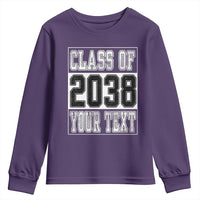 Personalized Class of 2038 Youth Sweatshirt Custom Name Grow With Me To Graduation - Wonder Print Shop