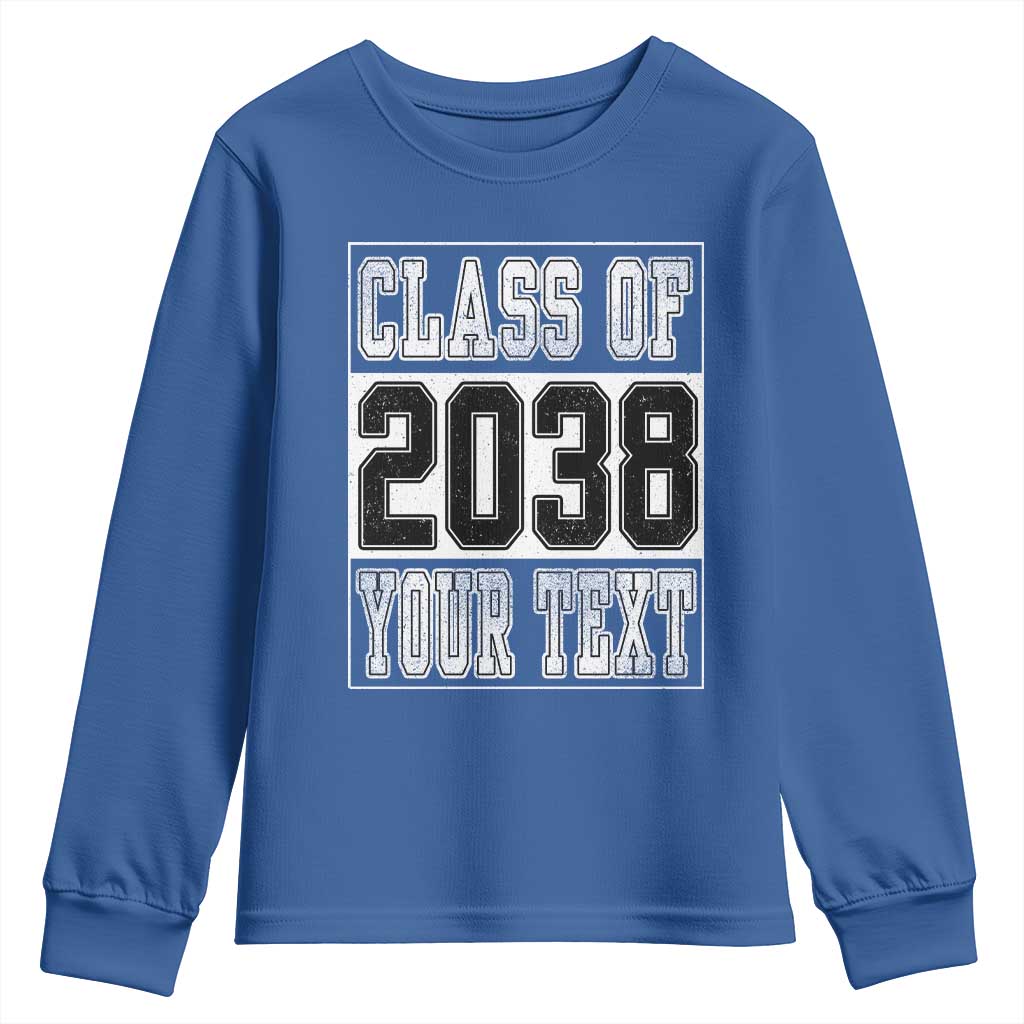Personalized Class of 2038 Youth Sweatshirt Custom Name Grow With Me To Graduation - Wonder Print Shop