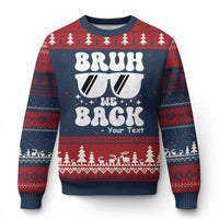 Personalized Back To School Ugly Christmas Sweater Custom Name Happy First Day Of School - Wonder Print Shop