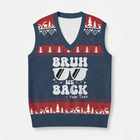 Personalized Back To School V-Neck Knit Sweater Vest Custom Name Happy First Day Of School - Wonder Print Shop