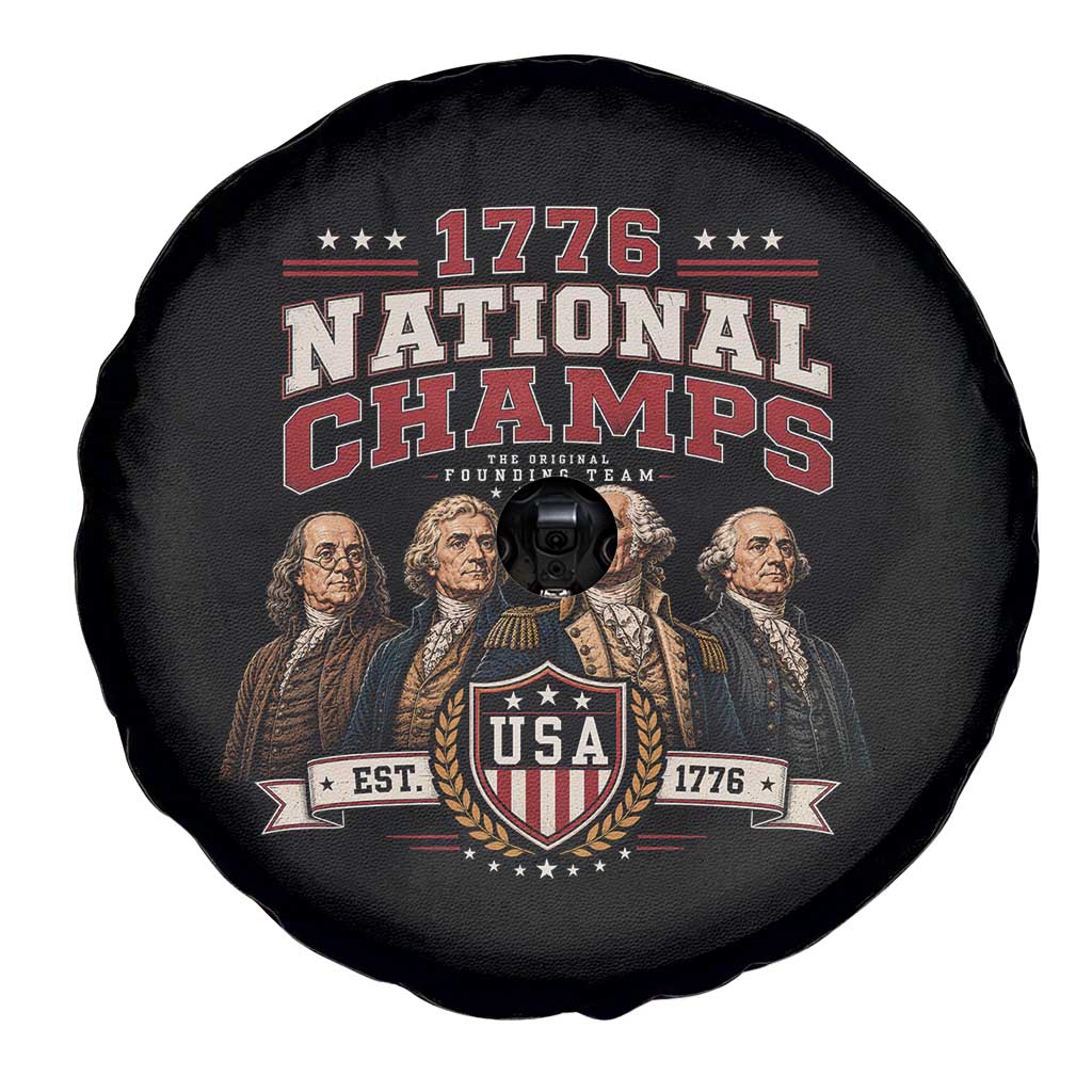 Funny Founding Fathers USA 250th Anniversary Spare Tire Cover 1776 Championship Parody American Flag Vintage Patriotic Humor