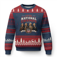 Funny Founding Fathers USA 250th Anniversary Ugly Christmas Sweater 1776 Championship Parody American Flag Vintage Patriotic Humor