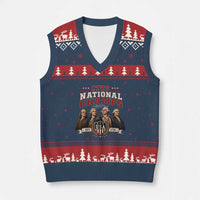 Funny Founding Fathers USA 250th Anniversary V-Neck Knit Sweater Vest 1776 Championship Parody American Flag Vintage Patriotic Humor