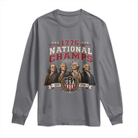 Funny Founding Fathers USA 250th Anniversary Long Sleeve Shirt 1776 Championship Parody American Flag Vintage Patriotic Humor