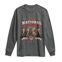 Funny Founding Fathers USA 250th Anniversary Long Sleeve Shirt 1776 Championship Parody American Flag Vintage Patriotic Humor
