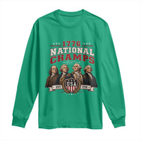 Funny Founding Fathers USA 250th Anniversary Long Sleeve Shirt 1776 Championship Parody American Flag Vintage Patriotic Humor