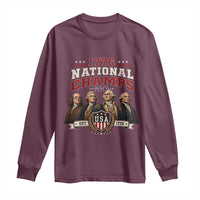 Funny Founding Fathers USA 250th Anniversary Long Sleeve Shirt 1776 Championship Parody American Flag Vintage Patriotic Humor